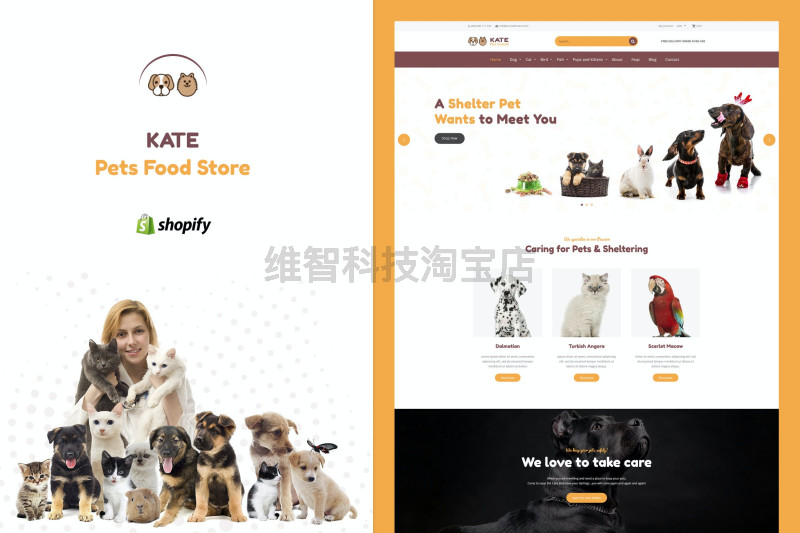 Kate - Dog & Pets Food Store Shopify Theme