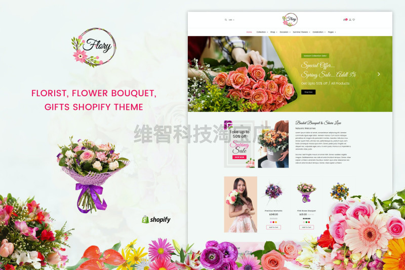Flory | Florist, Flower Bouquet, Shopify Theme