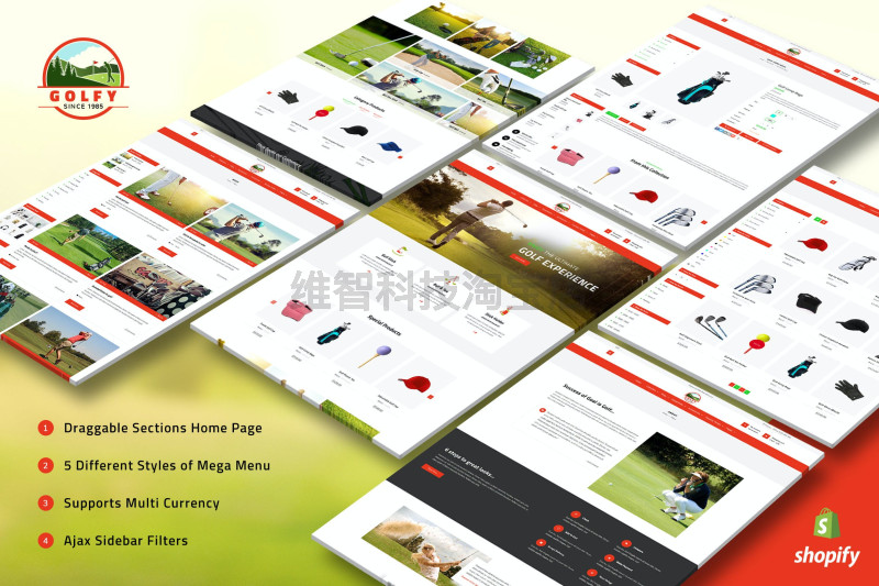 Golfy - Golf, Sports Shopify Theme